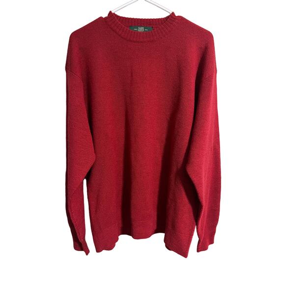 Orvis 100% Wool Sweater Red Holiday Large - Picture 1 of 3